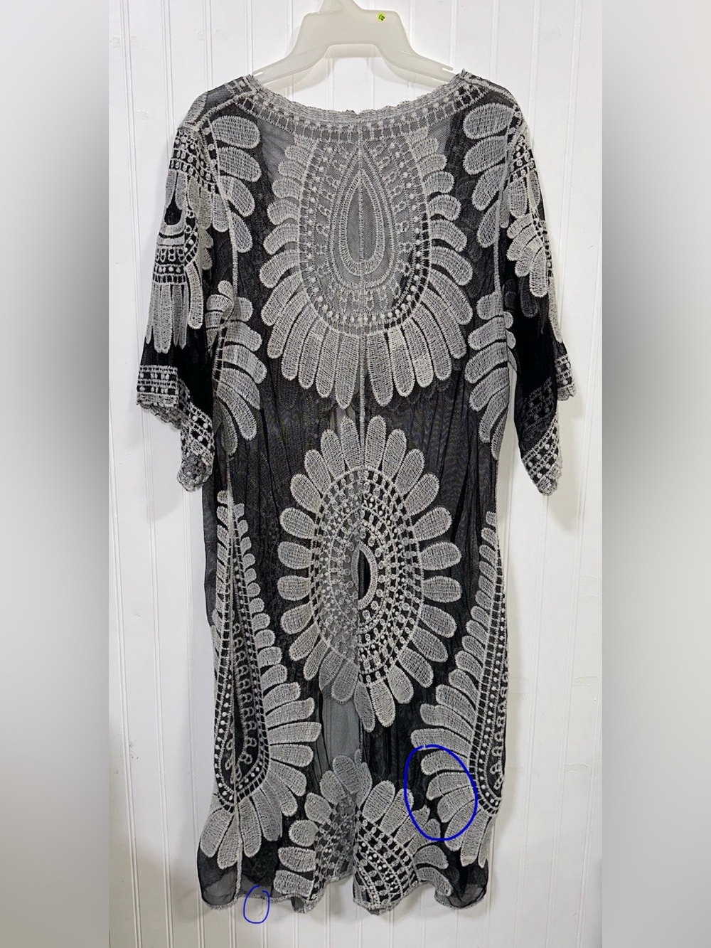 Cupshe Swimsuit Coverup OS Black & White Flowy Festival Boho Breezy Witchy - Picture 3 of 14
